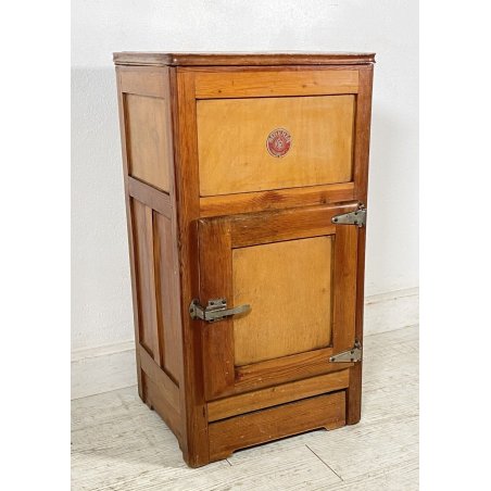 ANTICA GHIACCIAIA SIBERIA PORTA BEVANDE LEGNO FERRO PRIMI 1900 GHIACCIO FREEZER