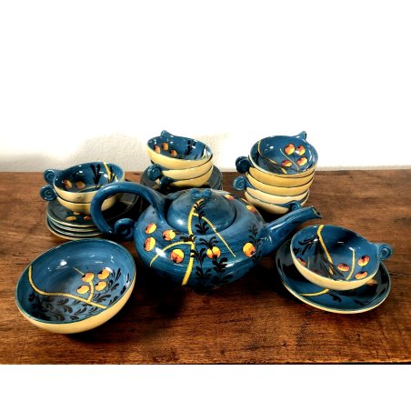 GRANDE SERVIZIO Te ART DECO CERAMICHE Albisola "La Casa dell'Arte" VERDE BLU