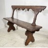 ANTICA PANCHINA LEGNO NOCE 1700 PANCA CHIESA EPOCA MOBILE ANTIQUARIATO BENCH OLD