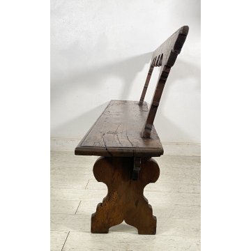 ANTICA PANCHINA LEGNO NOCE 1700 PANCA CHIESA EPOCA MOBILE ANTIQUARIATO BENCH OLD