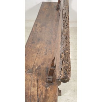 ANTICA PANCHINA LEGNO NOCE 1700 PANCA CHIESA EPOCA MOBILE ANTIQUARIATO BENCH OLD