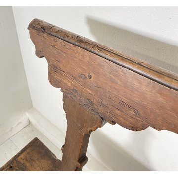 ANTICA PANCHINA LEGNO NOCE 1700 PANCA CHIESA EPOCA MOBILE ANTIQUARIATO BENCH OLD