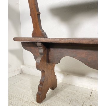 ANTICA PANCHINA LEGNO NOCE 1700 PANCA CHIESA EPOCA MOBILE ANTIQUARIATO BENCH OLD