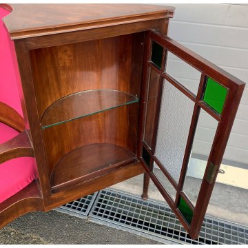 ANTICA BOISERIE INGLESE epoca 800 VETRINA DIVANO fagiolo ETAGERE CONSOLLE MOGANO