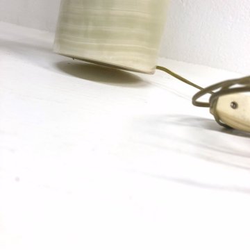 LAMPADA TAVOLO VINTAGE DESIGN MINIMALISTA MARMO ALABASTRO VERDE METALLO CROMATO