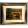 QUADRO OLIO Carignani Mario PAESAGGIO MONTANO ALPEGGIO CASCINE MONTAGNE 1953