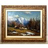 GRANDE QUADRO OLIO M. Mangiarini PAESAGGIO MONTANO PASCOLO AUTUNNALE P. Scheggia