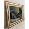 QUADRO DIPINTO OLIO M. Mangiarini PAESAGGIO MONTANO MACUGNAGA "Dopo la nevicata"