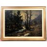 GRANDE QUADRO OLIO Giovanni Bossone PAESAGGIO MONTANO SOTTOBOSCO Valle Anzasca