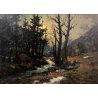GRANDE QUADRO OLIO Giovanni Bossone PAESAGGIO MONTANO SOTTOBOSCO Valle Anzasca