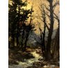 GRANDE QUADRO OLIO Giovanni Bossone PAESAGGIO MONTANO SOTTOBOSCO Valle Anzasca