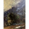 GRANDE QUADRO OLIO Giovanni Bossone PAESAGGIO MONTANO SOTTOBOSCO Valle Anzasca