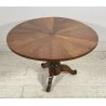 ANTICO TAVOLINO ROTONDO DA FUMO IMPERO CARLO X LEGNO DI NOCE DEL 1800 SALOTTO