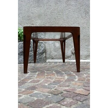 TAVOLINO CAFFE DESIGN Gio Ponti LEGNO VETRO SIDE TABLE ITALIAN DESIGN 1940