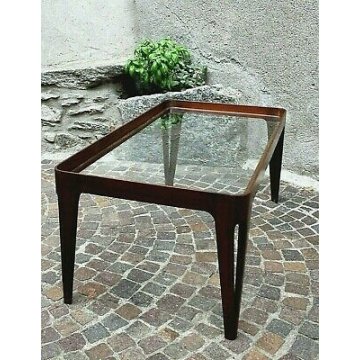 TAVOLINO CAFFE DESIGN Gio Ponti LEGNO VETRO SIDE TABLE ITALIAN DESIGN 1940