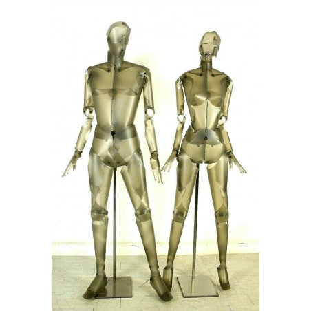 COPPIA MANICHINO UOMO DONNA ESPOSITORE SCULTURA DESIGN "Nudo" MD Studio 1980