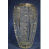 ANTICO VASO CRISTALLO di BOEMIA MOLATO '900 OLD VASE BOHEMIAN CRYSTAL GLASS  
