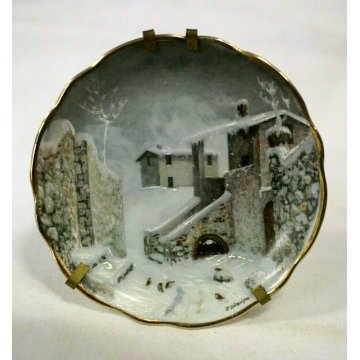 SET 3 PICCOLI PIATTI DECORATIVI Limoges MINIATURE DIPINTE piattini parata mignon