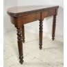 ANTICA CONSOLE APRIBILE MEZZALUNA LIBRO 1800 LEGNO NOCE CONSOLE ROTONDA ENTRATA