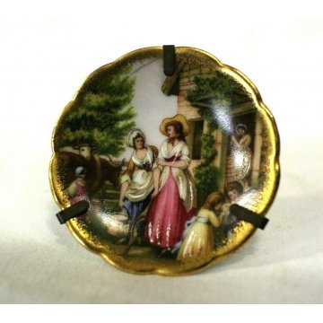 SET 3 PICCOLI PIATTI DECORATIVI Limoges MINIATURE DIPINTE piattini parata mignon