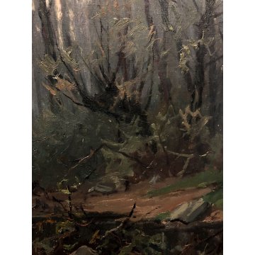 QUADRO DIPINTO PAESAGGIO ARTINO GIROLDI "Sera al torrente" INVORIO LAGO MAGGIORE