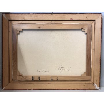 QUADRO DIPINTO PAESAGGIO ARTINO GIROLDI "Sera al torrente" INVORIO LAGO MAGGIORE