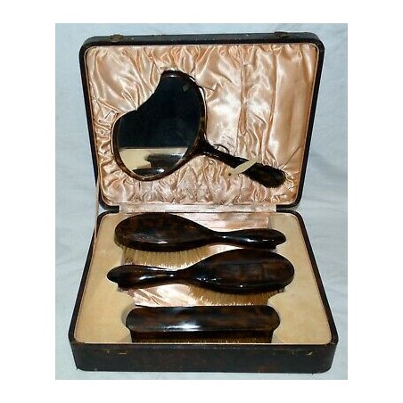 ANTICO SET TOILETTE SPAZZOLE SPECCHIO da VIAGGIO BRUSH SET Bristle & Whalebone