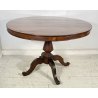 ANTICO TAVOLO ROTONDO PRANZO LEGNO NOCE EPOCA 1800 GAMBA CENTRALE RONDE TABLE