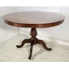 ANTICO TAVOLO ROTONDO PRANZO LEGNO NOCE EPOCA 1800 GAMBA CENTRALE RONDE TABLE