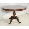 ANTICO TAVOLO ROTONDO PRANZO LEGNO NOCE EPOCA 1800 GAMBA CENTRALE RONDE TABLE