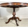 ANTICO TAVOLO ROTONDO PRANZO LEGNO NOCE EPOCA 1800 GAMBA CENTRALE RONDE TABLE