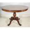 ANTICO TAVOLO ROTONDO PRANZO LEGNO NOCE EPOCA 1800 GAMBA CENTRALE RONDE TABLE