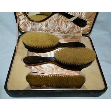 ANTICO SET TOILETTE SPAZZOLE SPECCHIO da VIAGGIO BRUSH SET Bristle & Whalebone