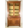 ANTICA CREDENZA BUFFET IMPERO LIBRERIA 1800 VETRINA LEGNO NOCE ALZATA VETRO OLD