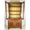 ANTICA CREDENZA BUFFET IMPERO LIBRERIA 1800 VETRINA LEGNO NOCE ALZATA VETRO OLD