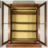 ANTICA CREDENZA BUFFET IMPERO LIBRERIA 1800 VETRINA LEGNO NOCE ALZATA VETRO OLD