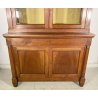 ANTICA CREDENZA BUFFET IMPERO LIBRERIA 1800 VETRINA LEGNO NOCE ALZATA VETRO OLD
