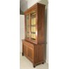 ANTICA CREDENZA BUFFET IMPERO LIBRERIA 1800 VETRINA LEGNO NOCE ALZATA VETRO OLD