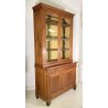 ANTICA CREDENZA BUFFET IMPERO LIBRERIA 1800 VETRINA LEGNO NOCE ALZATA VETRO OLD