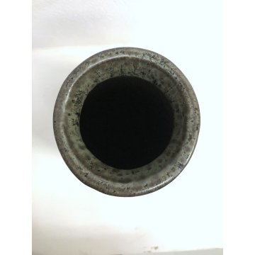 ANTICO VASO CERAMICA SMALTATA FIRMATO DECORO BASSORILIEVO EDERA ART DECO '900