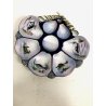 PIATTO CERAMICA VINTAGE PORTA OSTRICHE LIMOGES OYSTER PLATE SMALTO POLICROMO 50S