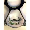 PIATTO CERAMICA VINTAGE PORTA OSTRICHE LIMOGES OYSTER PLATE SMALTO POLICROMO 50S