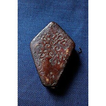 RELIQUIA 1700 CROCIFISSO CRISTALLO MOLATO BOLLA AUTENTICA CUSTODIA CUOIO LEGNO 