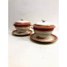 ANTICA COPPIA PICCOLA ZUPPIERA CERAMICA SARREGUEMINES CAFE' AU LAIT BOWL RIGHE