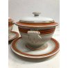 ANTICA COPPIA PICCOLA ZUPPIERA CERAMICA SARREGUEMINES CAFE' AU LAIT BOWL RIGHE