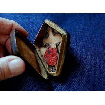 RELIQUIA 1700 CROCIFISSO CRISTALLO MOLATO BOLLA AUTENTICA CUSTODIA CUOIO LEGNO 