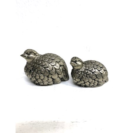 RARO VINTAGE SET SALE & PEPE SHAKER DESIGN Gucci COPPIA QUAGLIA PELTRO anni '60