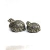 RARO VINTAGE SET SALE & PEPE SHAKER DESIGN Gucci COPPIA QUAGLIA PELTRO anni '60