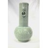 ANTICO VASO CINESE CERAMICA CELADON VERDE MOTIVO FLOREALE ELEFANTI PRIMI '900