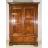 ANTICO GRANDE ARMADIO GUARDAROBA 1800 LOMBARDO LEGNO MASSELLO NOCE 2 ANTE OLD